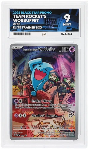 Pokemon Team Rocket's Wobbuffet 203 Black Star Promo Ace 9 Mint