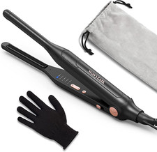 3/10" Small Flat Iron, Pencil Flat Iron for Short Hair, Pixie Cut and Bangs, Cur