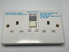 Schneider double plug socket with 30mA RCD protection