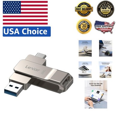 D40E 256GB Dual USB 3.2 Gen 1 Type-C Jump Drive | Elegant Metal Swivel Design