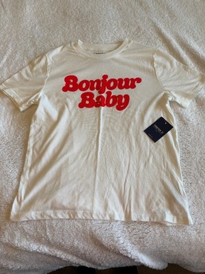 FOREVER 21 Bonjour Baby tee T-shirt womens sz L Large NEW WITH TAGS