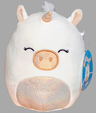 Squishmallows SOFIA The WHITE UNICORN 7-8" Plush, Silver Gold Sparkle, FANTASY