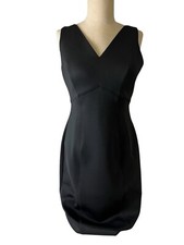 Calvin Klein Little Black Dress Size 4 Stretchy Sleeveless , Back Zip V Neck