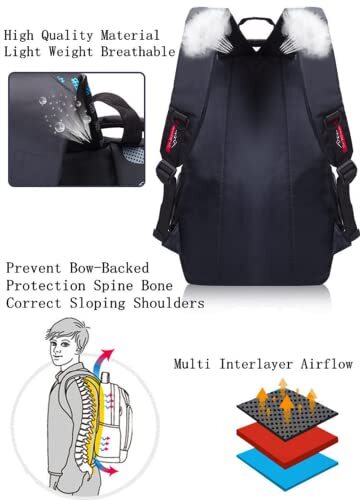 Schulrucksack-Set Für Kinder – 3-teilig Mit Lunchbox & Federmäppchen, Schmetterlingsdesign, Violett