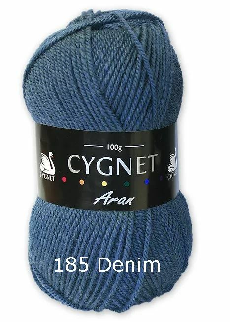 Cygnet Aran 185 Denim 100g Wool Yarn