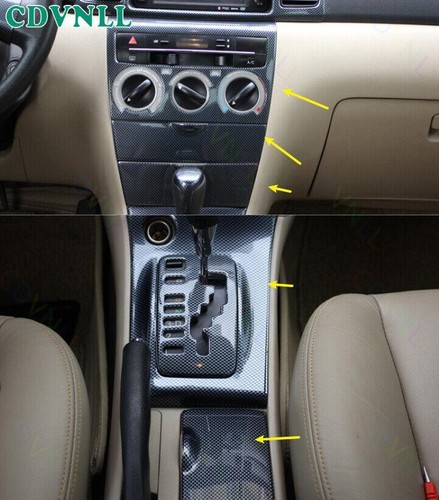 For Toyota Corolla 2003-2008 Carbon Fiber Central Console Gear Shift Panel Cover - Picture 8 of 10