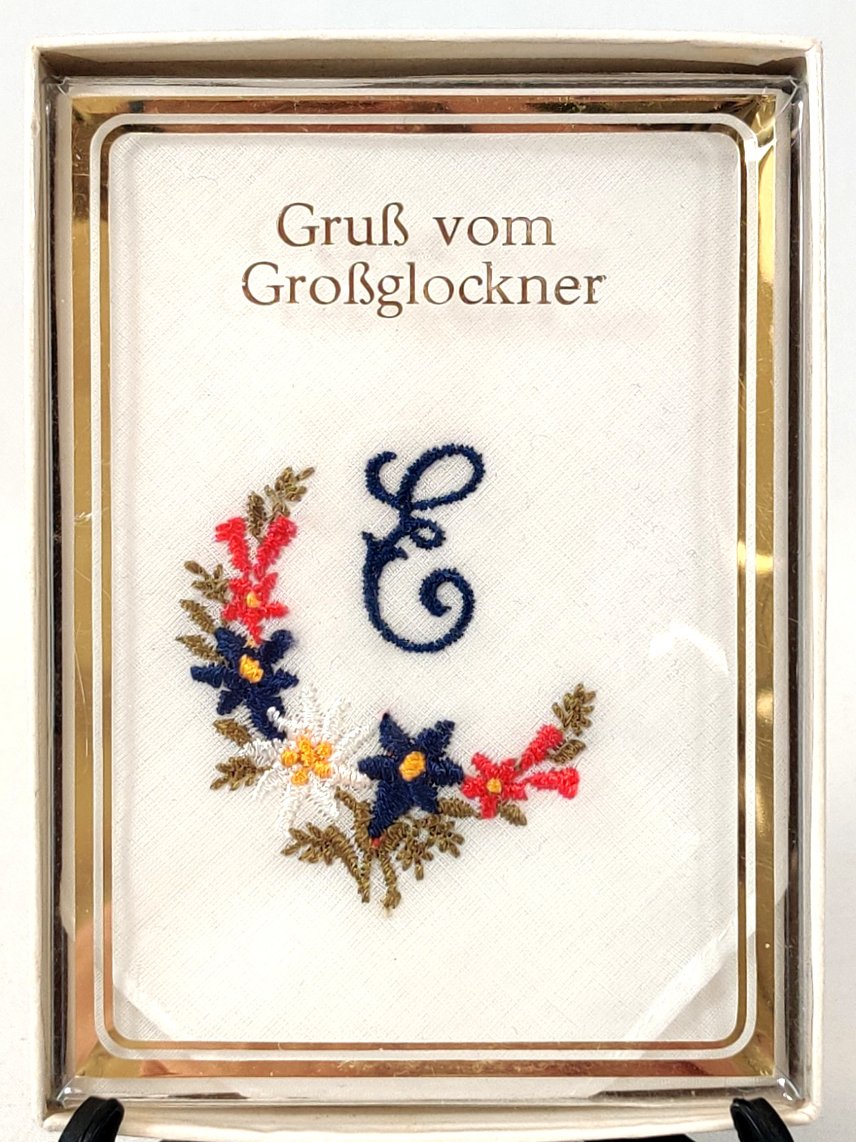 E Initial Handkerchief Monogram 10" Square Austri… - image 1