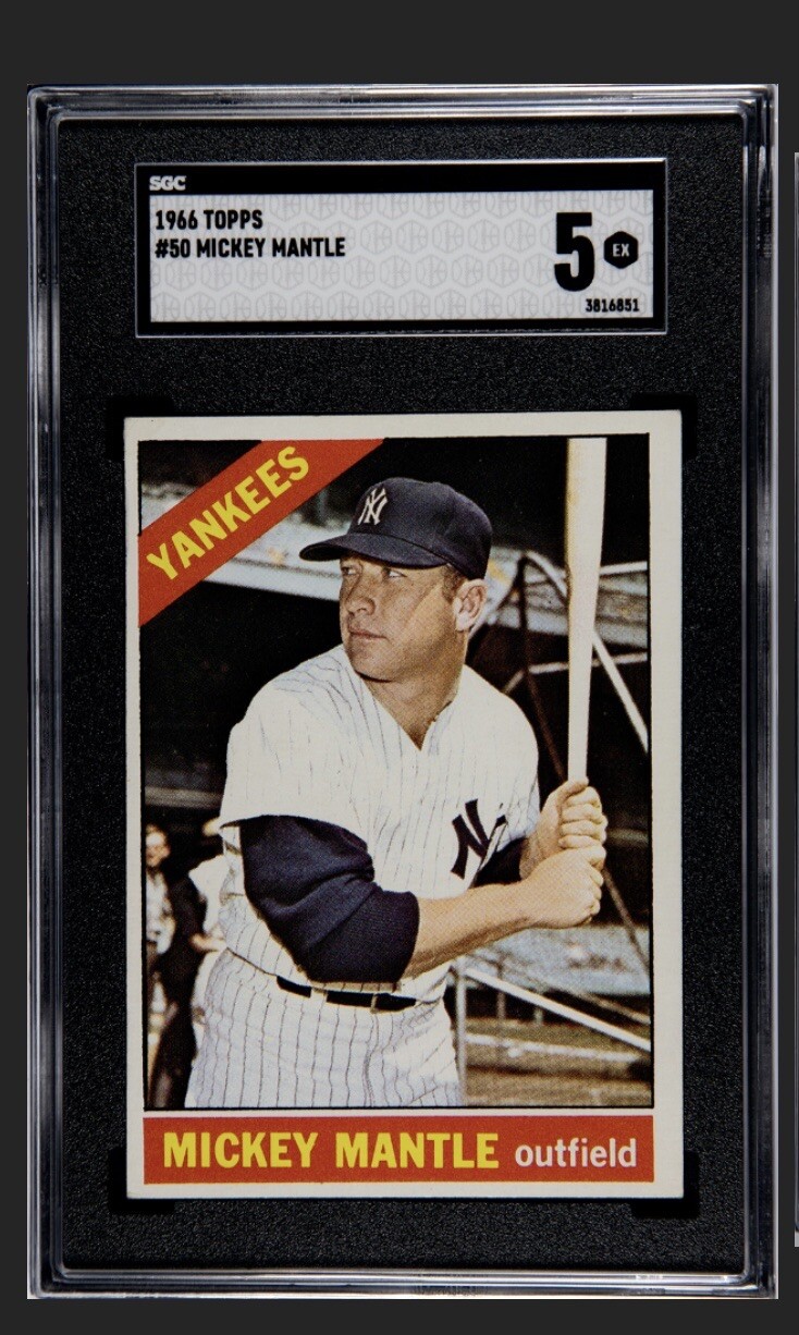 1966 Topps Mickey Mantle card #50 SGC 5 EX Pack Fresh Centered Yankees HOF
