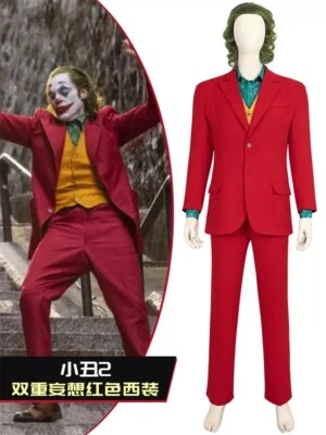 Joker: Folie à Deux The Joker Cosplay Costume Outfit Halloween Red Suit Uniform - Image 1 of 4