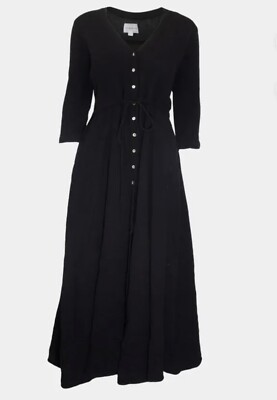 Honorine Georgia Gauze Midi Dress Black Button Down With Pockets Size XS BNWT | eBay Honorine Georgia Gauze Midi Dress Black Button Down With Pockets Size XS BNWT | eBay