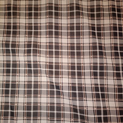 Beige Brown Tartan Ponte Roma Fabric Dressmaking 60