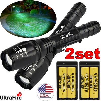200000LM T6 LED Flashlight 5 Modes Rechargeable Torch Light Handheld Waterproof