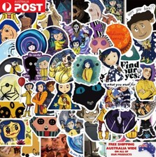 50x Kids Movie Coraline Sticker Pack Waterproof Graffiti Decal Vinyl Gift Xmas