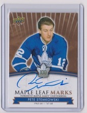 17-18 2017-18 Toronto Maple Leafs Centennial Maple Leaf Marks #MLMPS Stemkowski