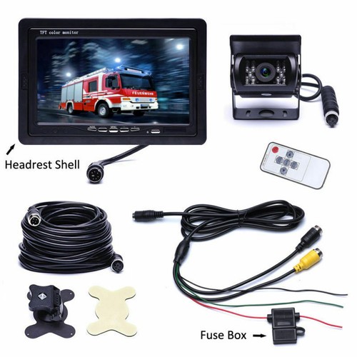 Car Reversing Camera 4Pin + 7" LCD Monitor Truck Bus Van Rear View Kit 12V/24V - Picture 12 of 12