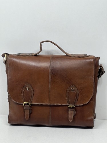 Remarkable vintage real leather messenger bag with shoulder strap GiGi New York - Picture 2 of 11