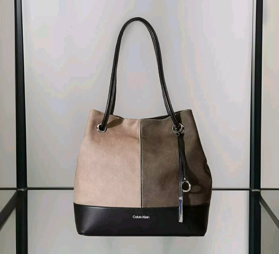 Bolsa tote designer feminina CALVIN KLEIN GABRIANNA CORDEIRO BOLHA NORTE SUL🗝️COMBO CINZA - Imagem 2 de 4