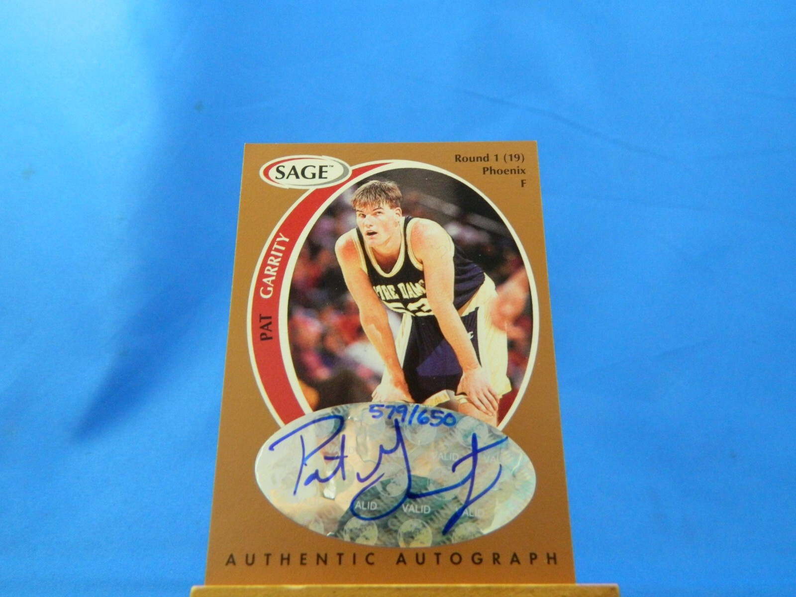 Pat Garrity Sage 1998 RC Rookie Autograph Auto /650