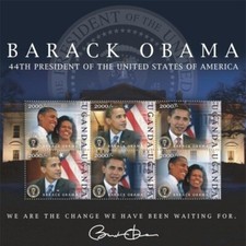 Uganda 2009 - PRESIDENT BARACK OBAMA - Sheet of 6 Stamps - Scott #1900 - MNH