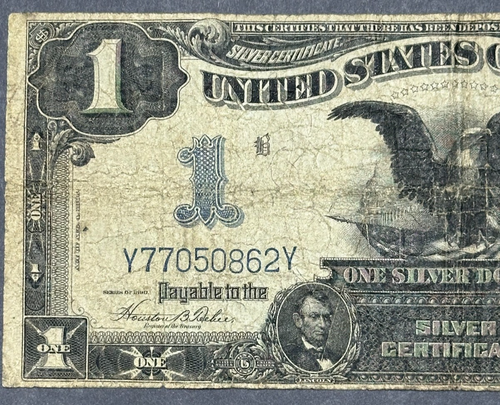Series 1899 One Dollar $1 US Black Eagle Silver Certificate Large Note - Picture 2 of 5