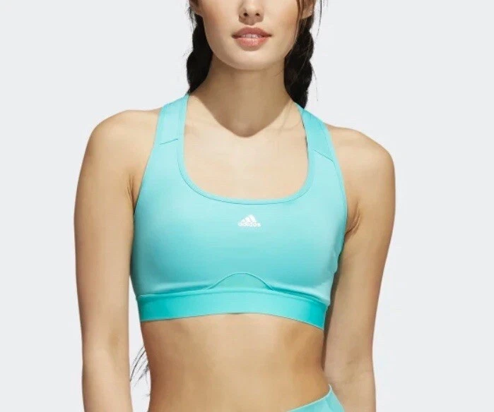 ADIDAS Women’s Powerreact Training Sports Bra Medium-Support Mint Rush Size  MMD