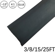 4:1 Heat Shrink Tube-1.5" Black Dual Wall Marine Adhesive Glue Lined Waterproof
