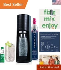 Terra Sparkling Water Maker Black with CO2, DWS Bottle and Bubly Drop, Batter...