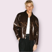 Men's Brown Leather Causal Shirt Genuine Lambskin Leather Shirt Slim Fit Shirt