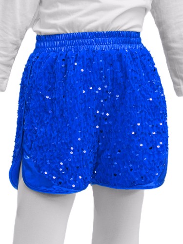 Kids Girls Costume Sides Slit Dancewear Jazz Shorts Teens Sequins Hip Hop Booty - Picture 40 of 90