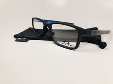New Oakley OX8112-0454 Satin Black  Blue GUAGE 7.1 Eyeglasses 54mm w/Bag