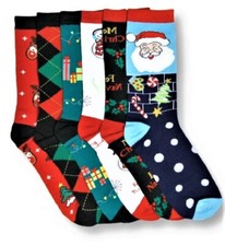 6 Pairs Christmas Crew Socks Winter Warm Soft Xmas Stocking Stuffers 1 9-11