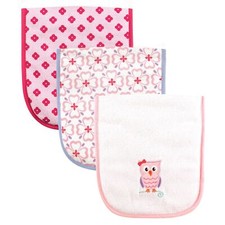 Unisex Baby Cotton Burp Cloths with Fiber Filling Owl One Size