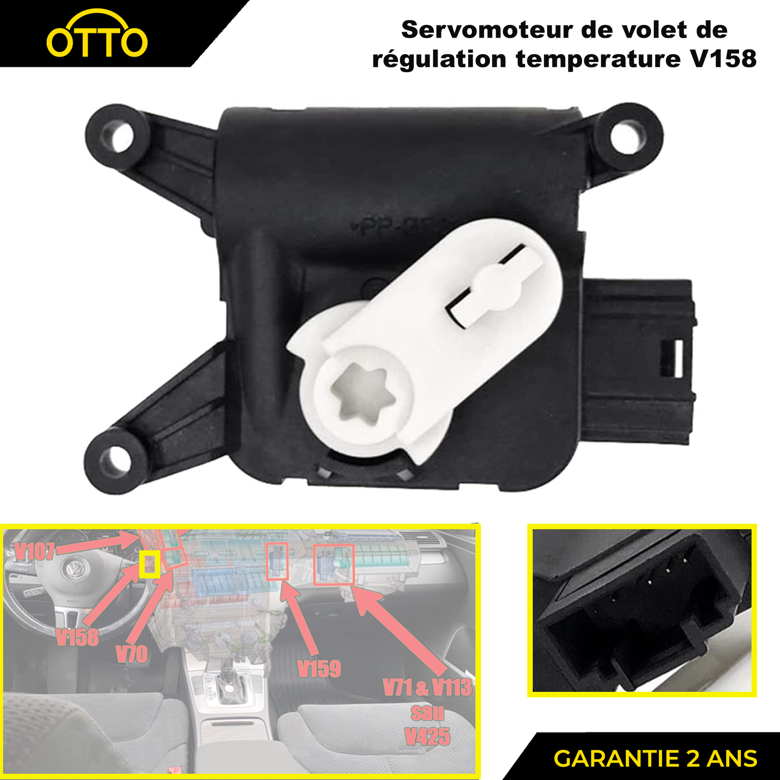 Moteur réglage clapet température Skoda Octavia II Yeti servomoteur climatisation 1K0907511Q