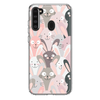 Mundaze Case for Samsung Galaxy A21 Cover Cute Silly Rabbits Bunnies