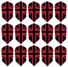 5 Sets Harrows Dimplex Slim Dart Flights - Ships Tracking - Black Union Jack