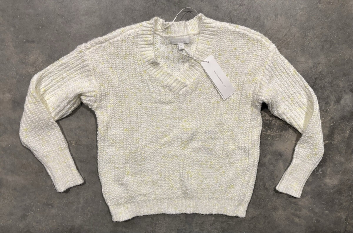 その他 Q Adyson Parker Cropped Sweater Cable Knit Womens Size XS Ultra Lime