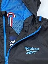 Reebok Lined Windbreaker Jacket Full Zip With Hoodie MSRP $125 Size L Large