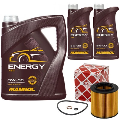Motoröl Set MANNOL 5W-30 API SN/CH-4 7 Liter + Ölfilter für BMW 1er 3er 5er X1