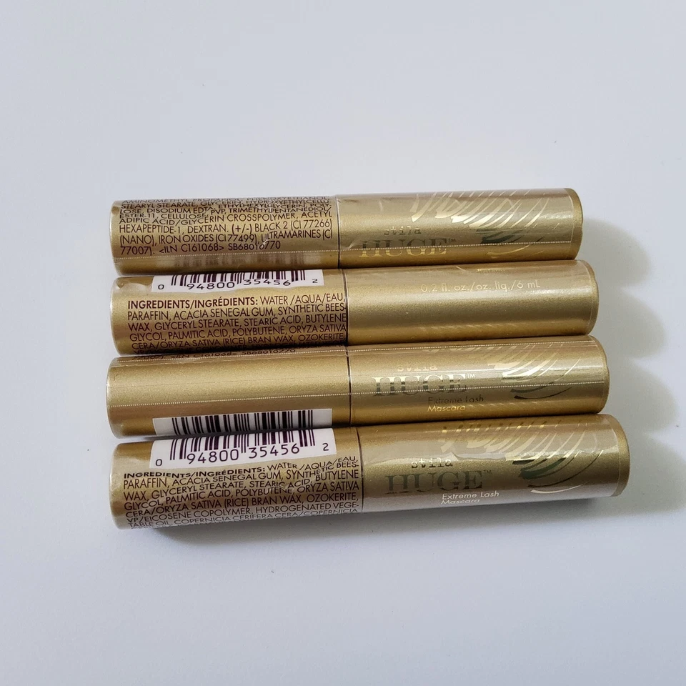 Lote de 4- Máscara de pestañas Stila enorme extrema tamaño de viaje de 0,2 oz, sellada Foto 2 de 4