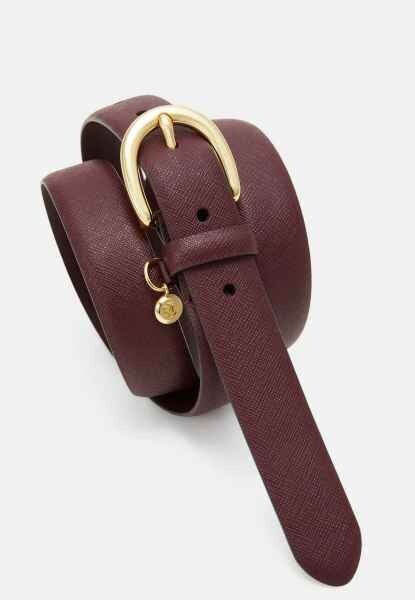 Ralph Lauren women\'s Charm Crosshatch Leather Belt Burgundy Red Size Small large_5a3d95d4-1c90-4726-a5b7-  main image 3