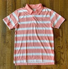 NWT The Children's Place Boys' Short Sleeve Polo, Coral Stripe, Size XXL 16 