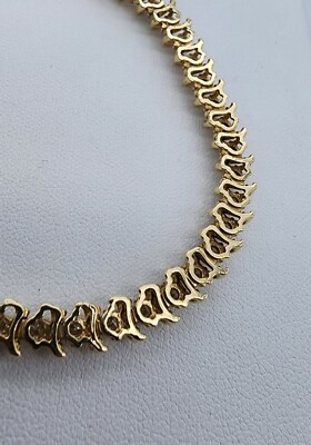 14k .585 Yellow Gold 1.26 ctw Diamond Tennis Bar 7