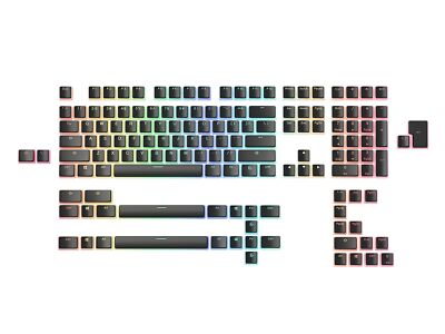 Glorious Aura V2 Black Keycaps|ANSI/ISO|Full/TKL/75%/60%|Mech Keyboards