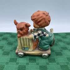 GOEBEL *GANGWAY* REDHEADED Dog, Boy, Scooter  1958 W. GERMANY 