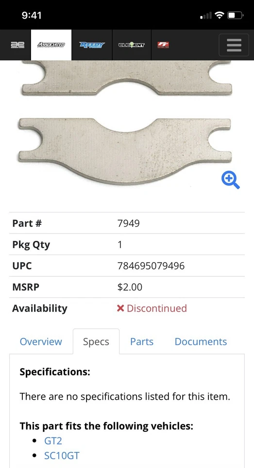 (3) Lot Discontinued Team Associated Brake Pad Rc10GT2 Sc10gt 7949 - Image 3 of 3