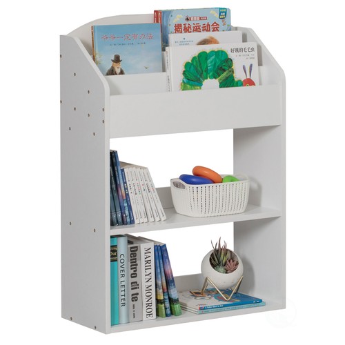 Modern Wooden Storage Bookcase with Shelf, Playroom Bedroom Living and Office - Picture 7 of 8