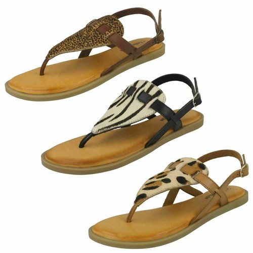 Tongs Free Spirit Sana – Cuir Rayures Nautiques – Femme – Confort été