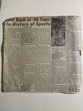 Gold Rush History of Sports Season For 1946 Sporting News Baseball 10X10 Panel