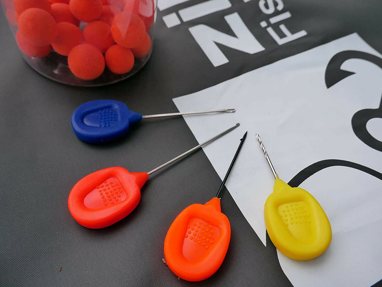 4-tlg Boilie Set - Nadel, Bohrer & Haken Für Karpfenangeln Mit Rutschfesten Griffen