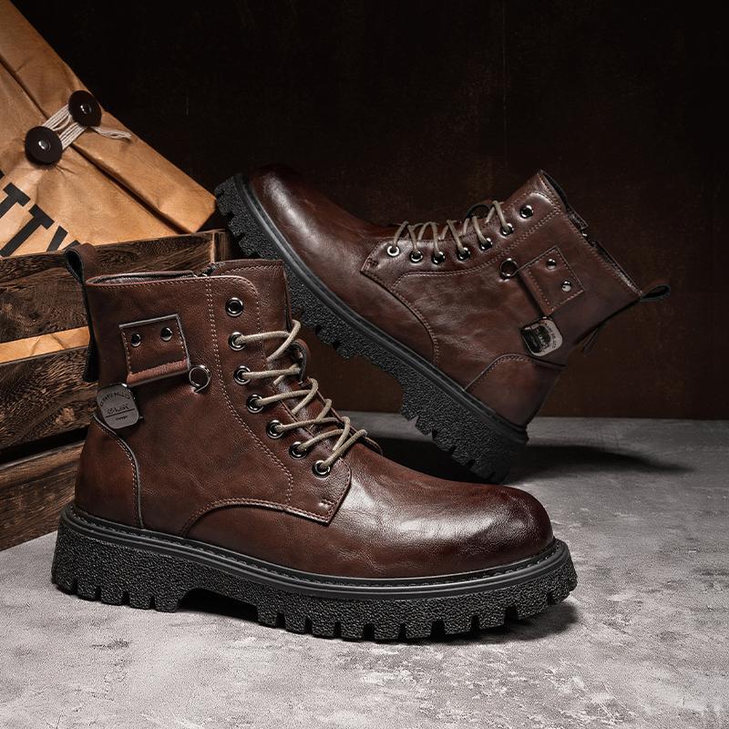 SAOLA Scarpe alte stringate da uomo formal pump britannico punta rotonda business Oxford con lacci